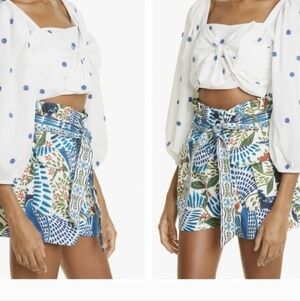 Farm Rio Macaw Flight High-Waisted Shorts Sz.S